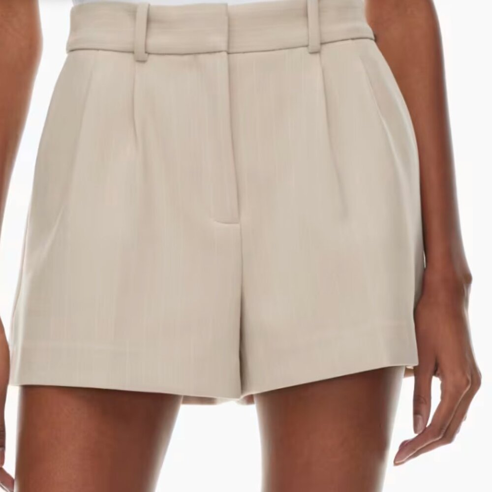 Aritzia Babaton pleated mini short Softly structured high-rise pleated shorts